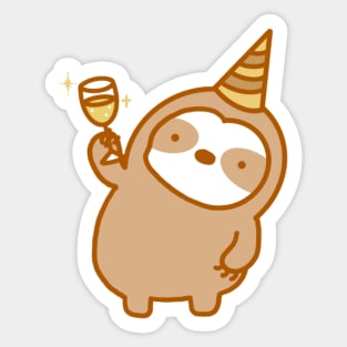 Cute Party Celebration Sloth Sticker